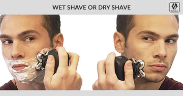 Wet Shave or Dry Shave - Two man with Skull shaver, shaving Wet and shaving dry