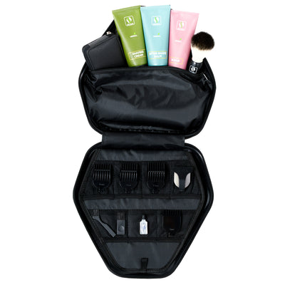 Pitbull diamond travel case has multiple compartments to store your grooming essentials.