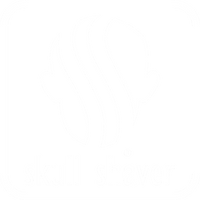 White Skull Shaver Logo in footer with social media links