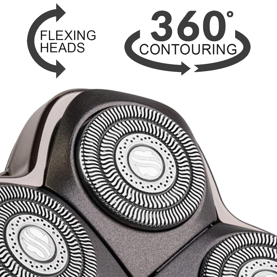 Skull shaver Baron pro 3 head have flexible shaving head. The blade floats independently, allowing 360° of contouring