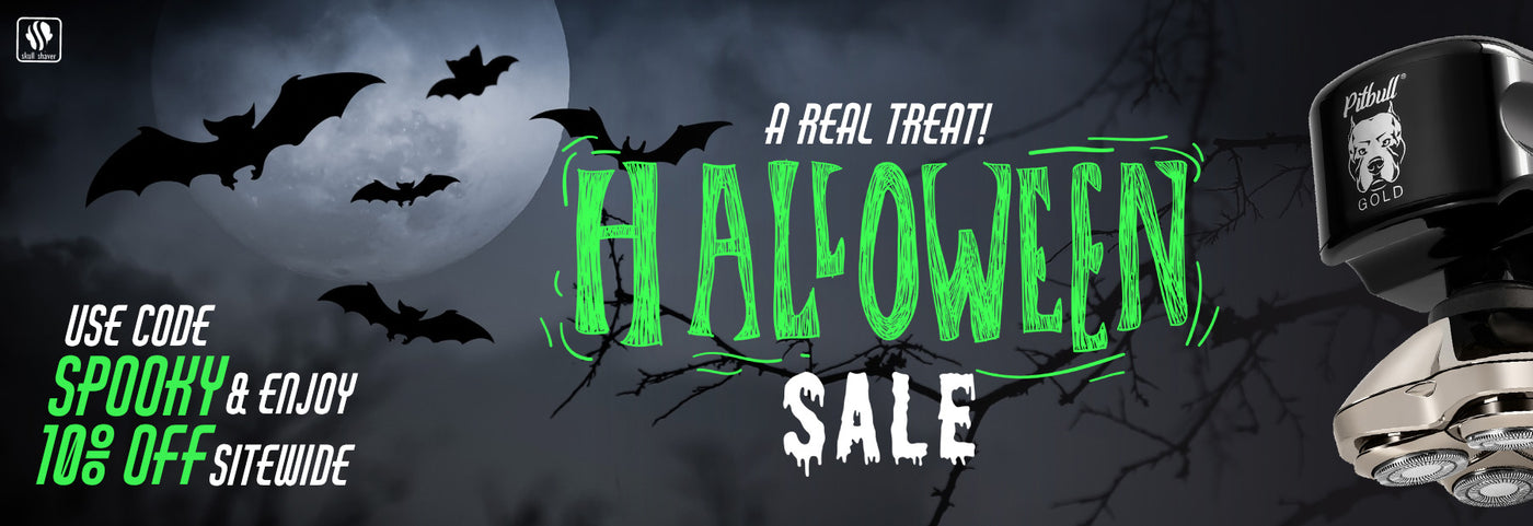 Skull shaver Halloween sale. Get up to get 50% off on your favourite grooming products. 