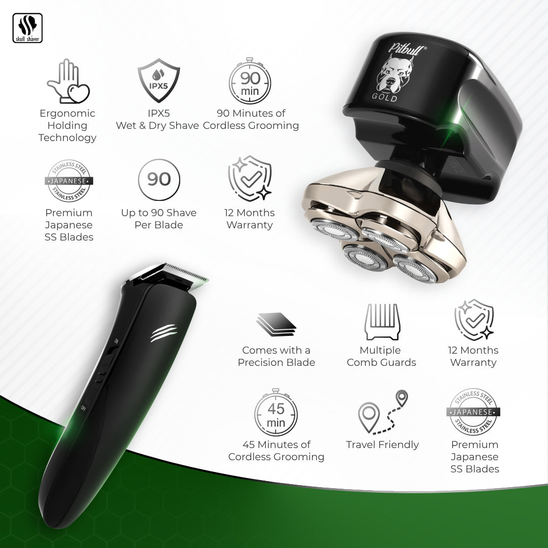 【新品即日発送】Skull Shaver Baby Beast Trimmer Baby Beast Trimmer with Precision blade | 4 Comb Attachments
