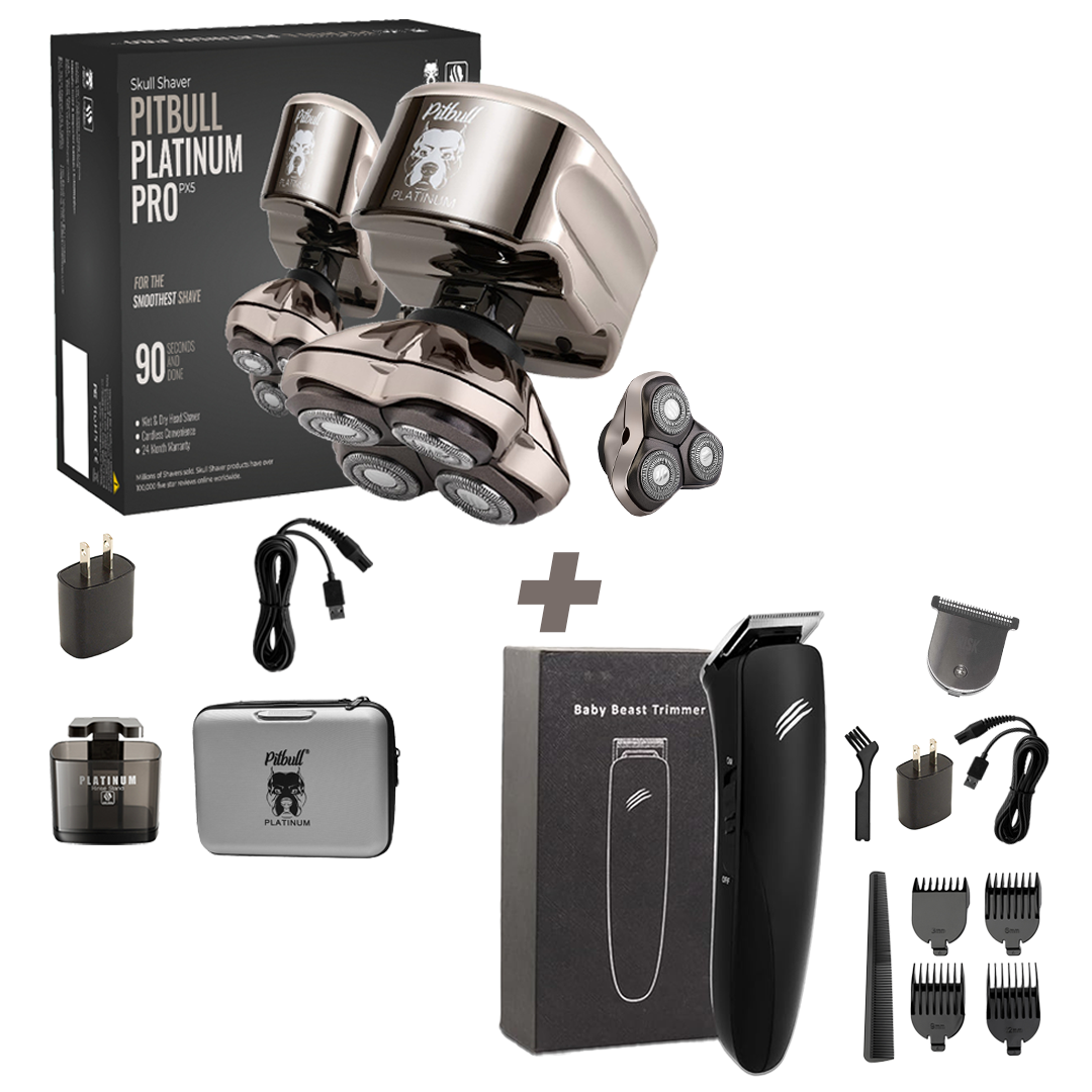 Skull Shaver Pitbull Platinum PRO PX5 with Bonus Blade