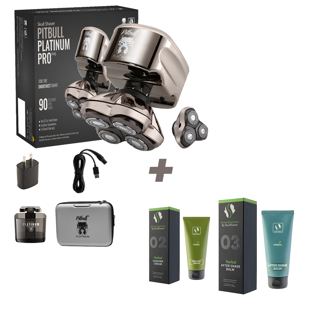 Skull Shaver Pitbull Platinum PRO PX5 with Bonus Blade