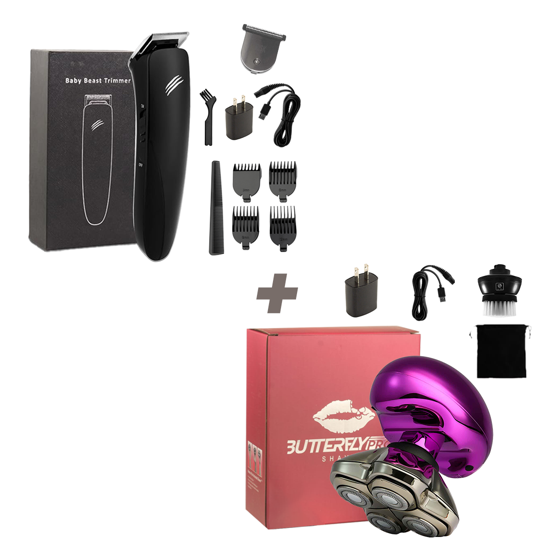 Baby Beast Trimmer PRO with Risk Blade | 4 Comb Attachments included ...