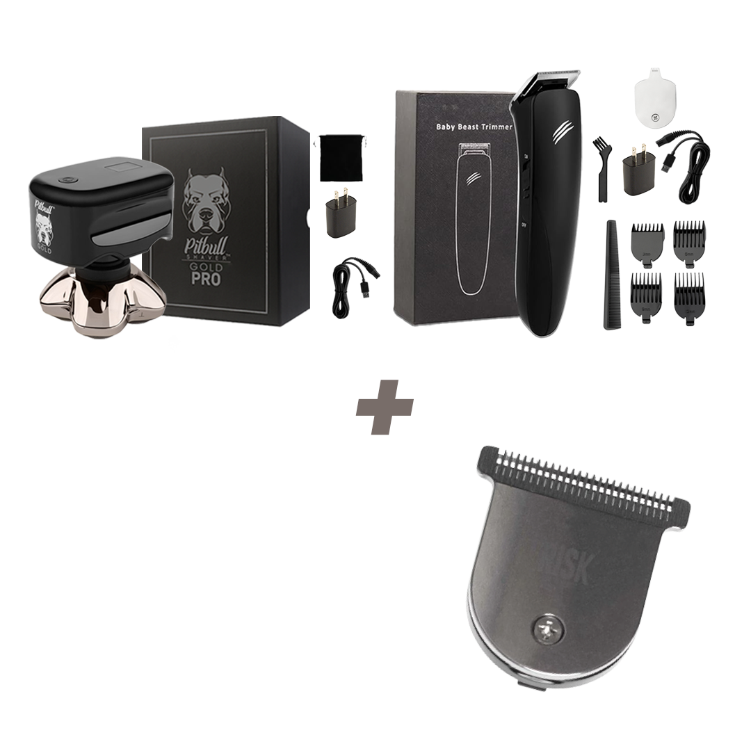 Pitbull Gold PRO + Baby Beast Trimmer combo | Shave & Trim – Skull